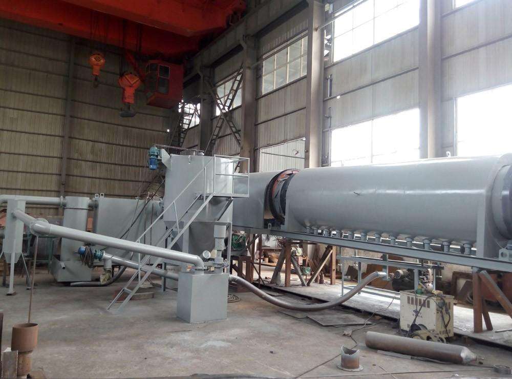 連續式污泥炭化爐生產過程，污泥熱解滾筒炭化爐設備成品率高